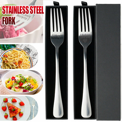 I Forking Love You Engraved Stainless Steel Fork with Gift Box