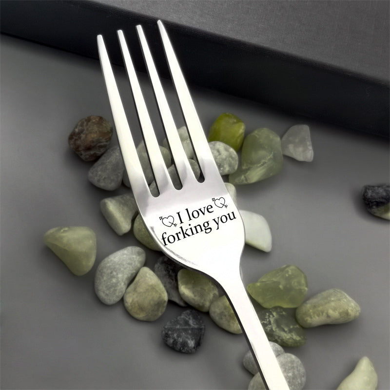 I Forking Love You Engraved Stainless Steel Fork with Gift Box