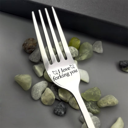 I Forking Love You Engraved Stainless Steel Fork with Gift Box
