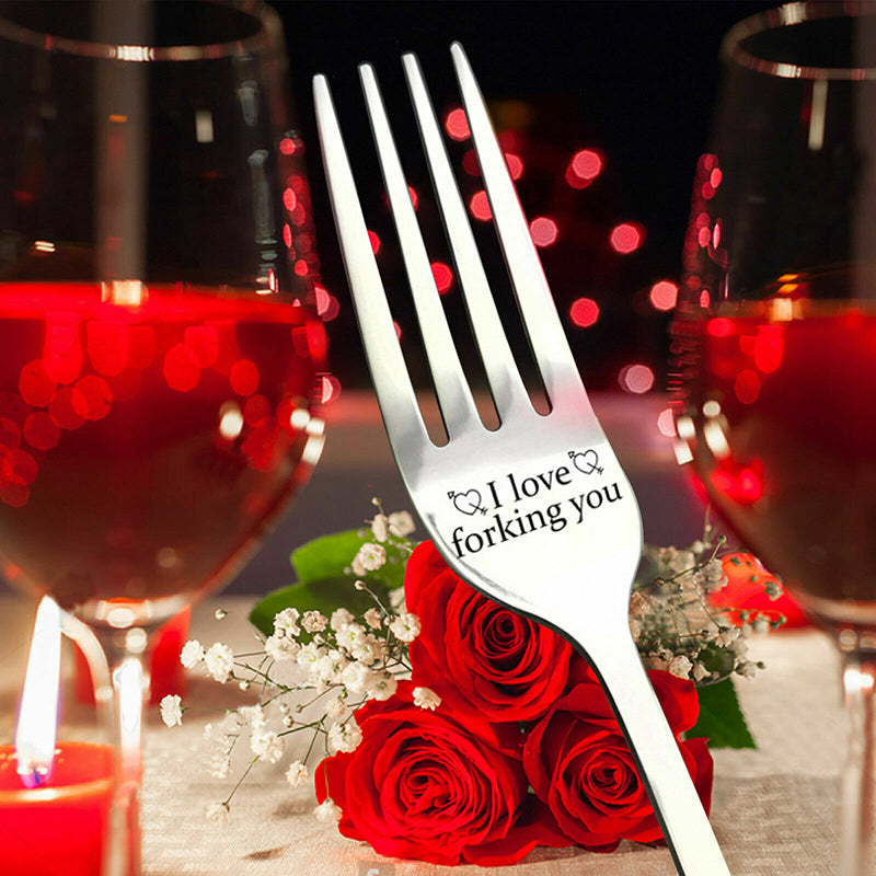 I Forking Love You Engraved Stainless Steel Fork with Gift Box