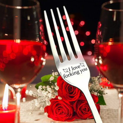 I Forking Love You Engraved Stainless Steel Fork with Gift Box