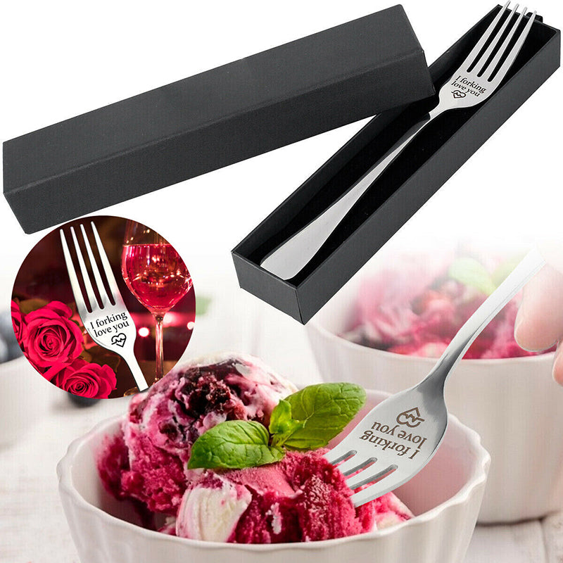 I Forking Love You Engraved Stainless Steel Fork with Gift Box