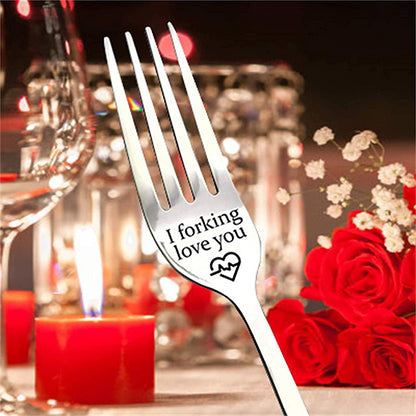 I Forking Love You Engraved Stainless Steel Fork with Gift Box