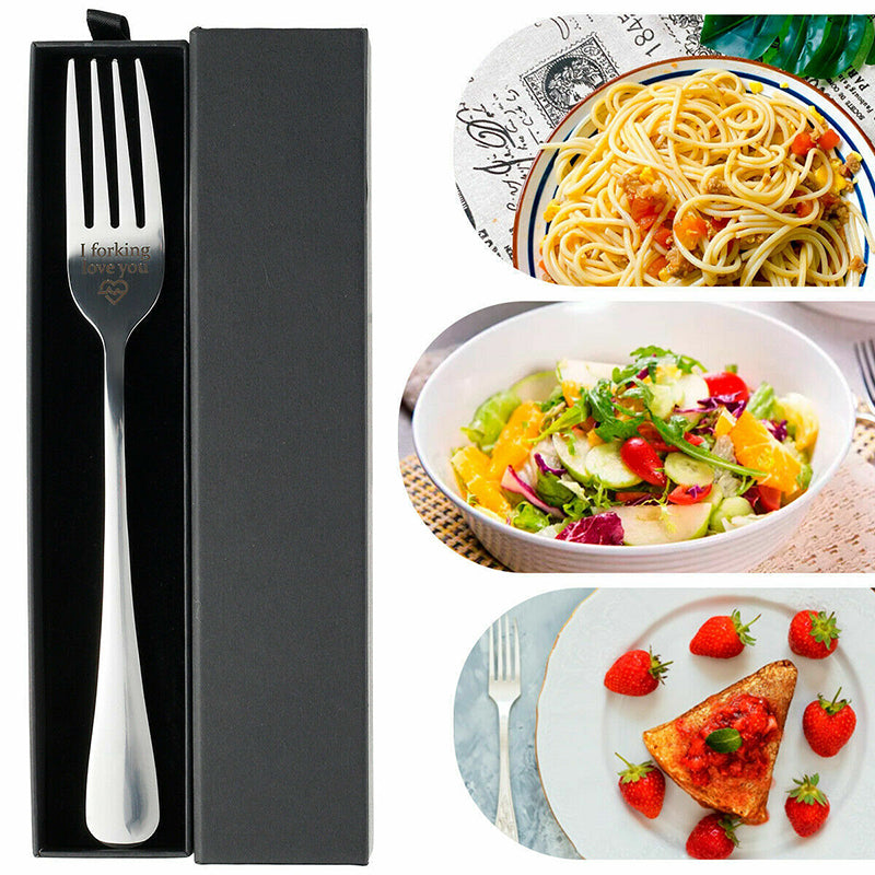 I Forking Love You Engraved Stainless Steel Fork with Gift Box