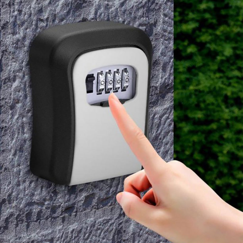 Wall Mounted 4 Digit Combination Lock Key Storage Box Steel
