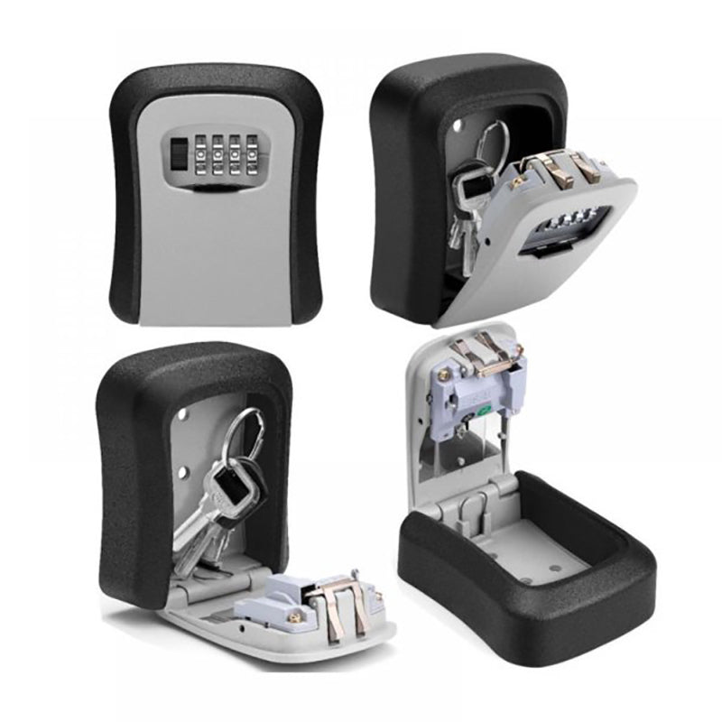 Wall Mounted 4 Digit Combination Lock Key Storage Box Steel