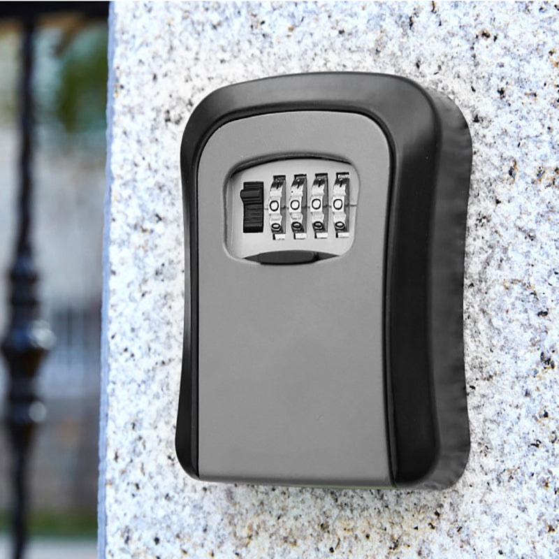 Wall Mounted 4 Digit Combination Lock Key Storage Box Steel