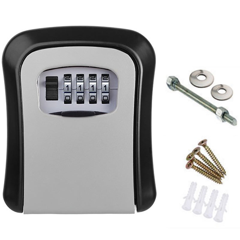 Wall Mounted 4 Digit Combination Lock Key Storage Box Steel