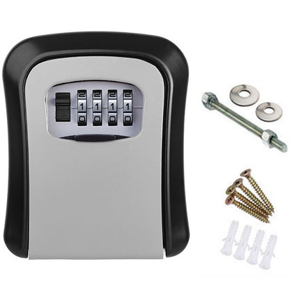 Wall Mounted 4 Digit Combination Lock Key Storage Box Steel