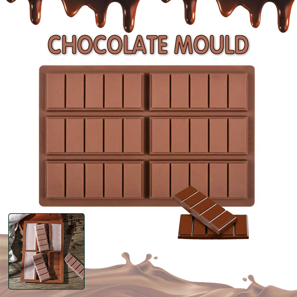 Chocolate Mould Bar Break Apart Block Silicone Cake Bake Mold