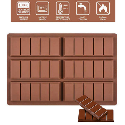 Chocolate Mould Bar Break Apart Block Silicone Cake Bake Mold
