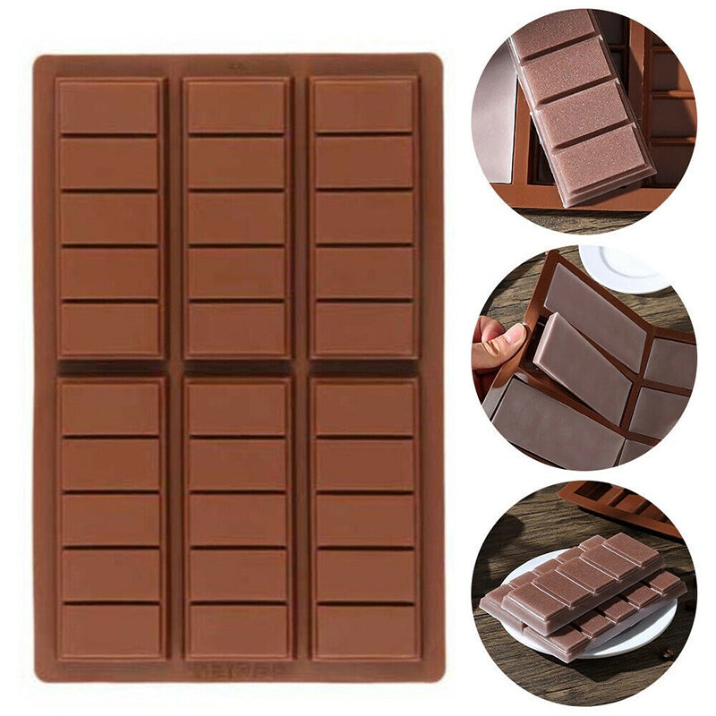 Chocolate Mould Bar Break Apart Block Silicone Cake Bake Mold