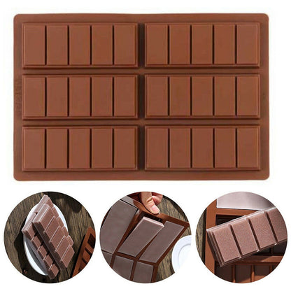Chocolate Mould Bar Break Apart Block Silicone Cake Bake Mold
