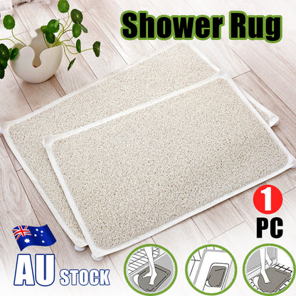 Bathroom Anti Slip Mat White Floor Rug Carpet Soft Water Absorbent Washable AU