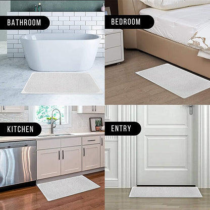 Bathroom Anti Slip Mat White Floor Rug Carpet Soft Water Absorbent Washable AU
