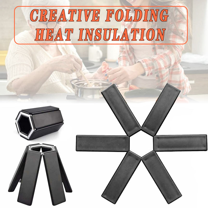 Folding Heat Insulation Pad Placemats Foldable Bowl Cup Pad ABS 2 Pack