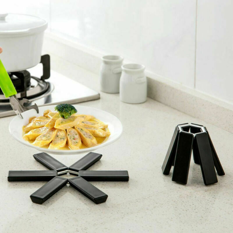 Folding Heat Insulation Pad Placemats Foldable Bowl Cup Pad ABS 2 Pack