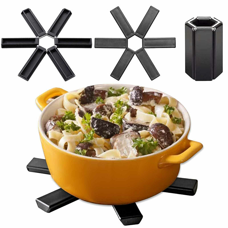Folding Heat Insulation Pad Placemats Foldable Bowl Cup Pad ABS 2 Pack