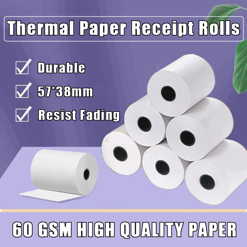 100 Rolls 57x38mm Thermal Paper for EFTPOS Cash Register