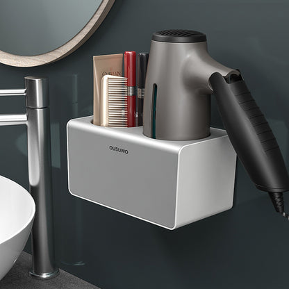 Hair Dryer Holder Storage Rack Curling Shelf Cup Bathroom Organizer Adhesive AU