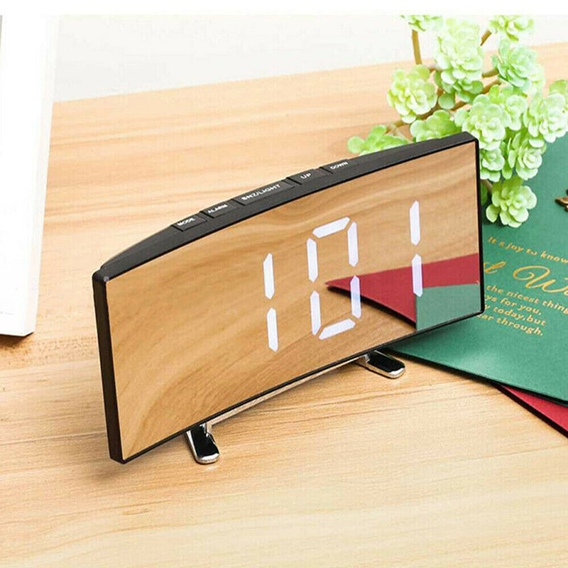LED Digital Alarm Clock Snooze Bedside USB with Temperature Display