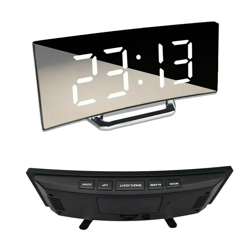 LED Digital Alarm Clock Snooze Bedside USB with Temperature Display