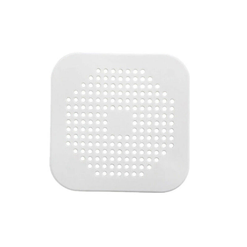 2PC Square Drain Cover Shower Hair Catcher Flat Silicone Plug for Bath