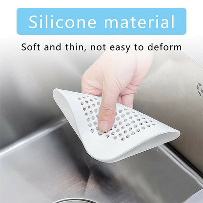 2PC Square Drain Cover Shower Hair Catcher Flat Silicone Plug for Bath