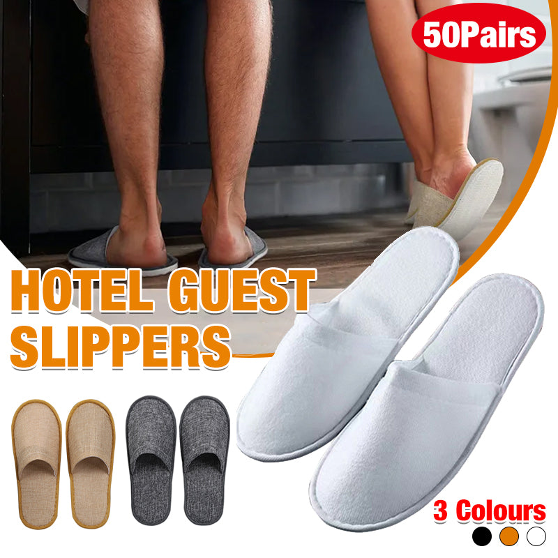 50 Pairs Disposable Closed Toe Slippers for Hotel Spa Guest