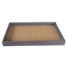 Rectangular Amenity Tray with Raised Edges — Brown
