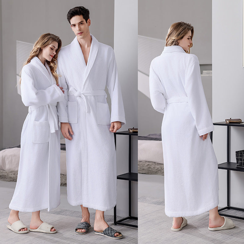 Quick Dry Cotton Bathrobe Absorbent Comfortable for Hotel Home Use