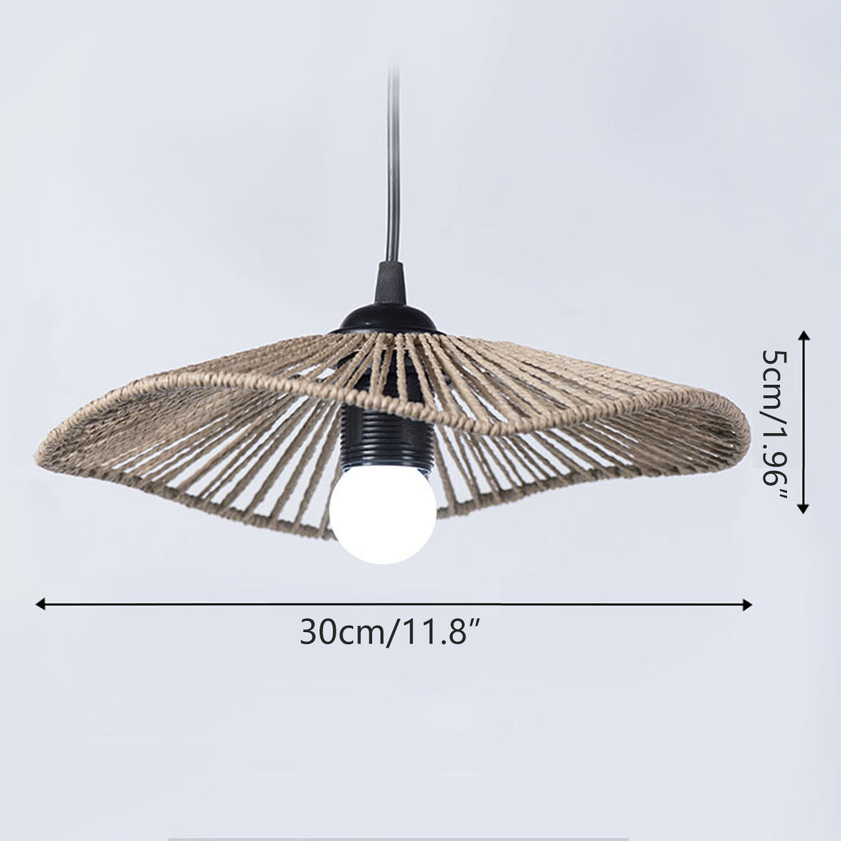 Woven Paper Rope Lamp Shade Rustic Ceiling Light Cover
