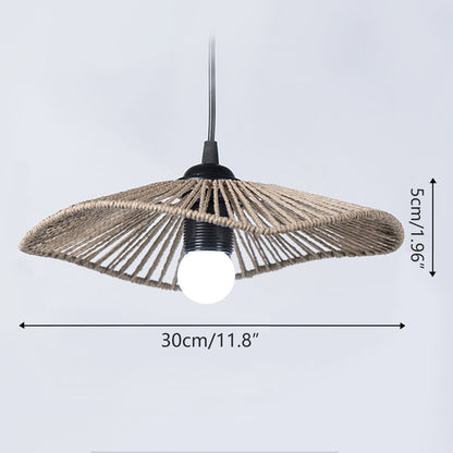 Woven Paper Rope Lamp Shade Rustic Ceiling Light Cover