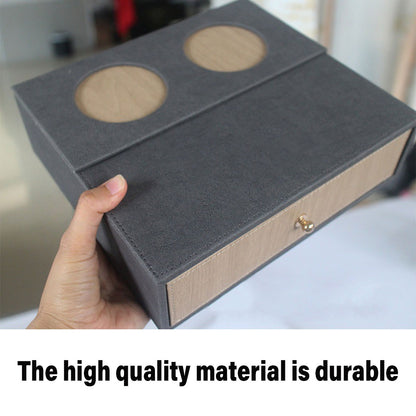 Hotel Toiletries Dispenser Box Leather Wood Storage