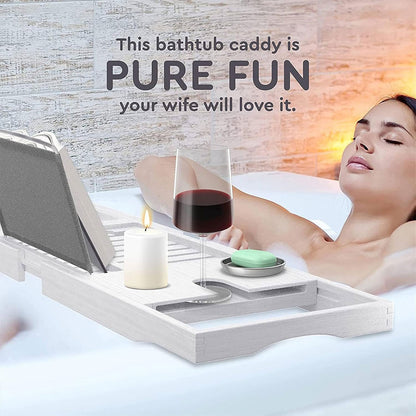 Expandable Anti-Slip Bathtub Storage Rack Adjustable Household Bath Shelf AU