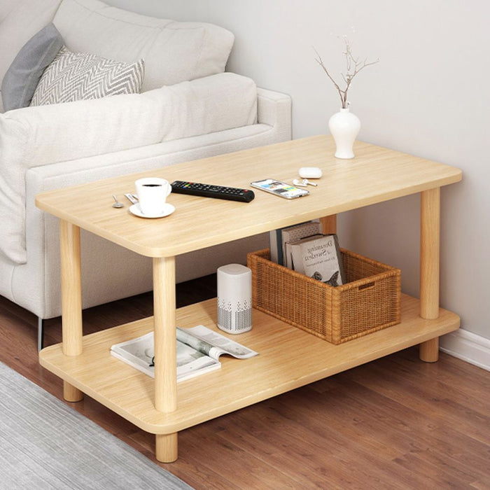 Compact Two Tier Side Table with Storage