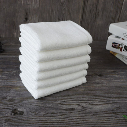 6 Pcs Hotel Cotton Face Towel White Soft Square Cloth