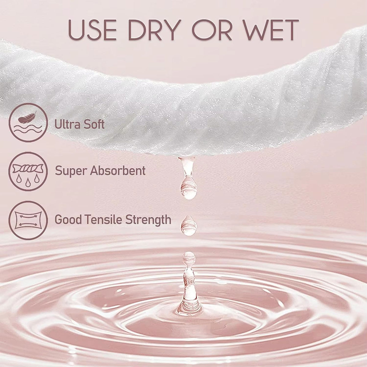 Disposable Cotton Face Towels for Wet or Dry Use – Product View 7