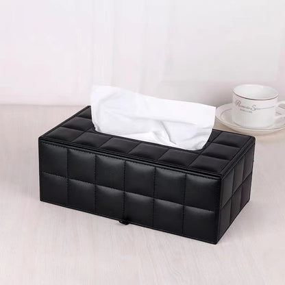 Leather Tissue Box Holder Rectangular Tissue Dispenser for Living Room Home AU