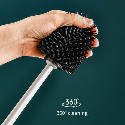 Wall Mounted Silicone Toilet Brush No Dead Cleaning Brush for Bathroom Household