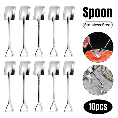 Stainless Steel Watermelon Scoop and Dessert Spoon Set of 10