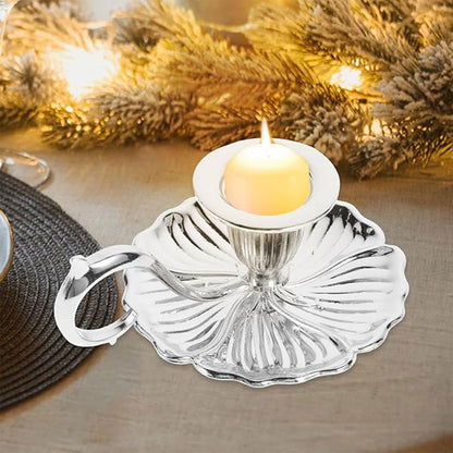 Retro Handheld Candlestick Holder European Style Metal Candle Stand