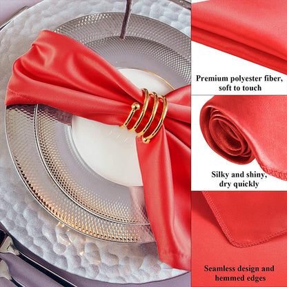 50 Pcs Polyester Square Cloth Napkins for Wedding Dining