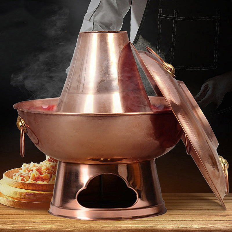 Stainless Steel Charcoal Chinese Copper Hot Pot for Beijing Cookware