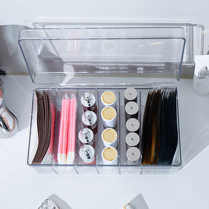 Transparent Dustproof Cosmetic Storage Box with Lid Makeup Organizer Case AU