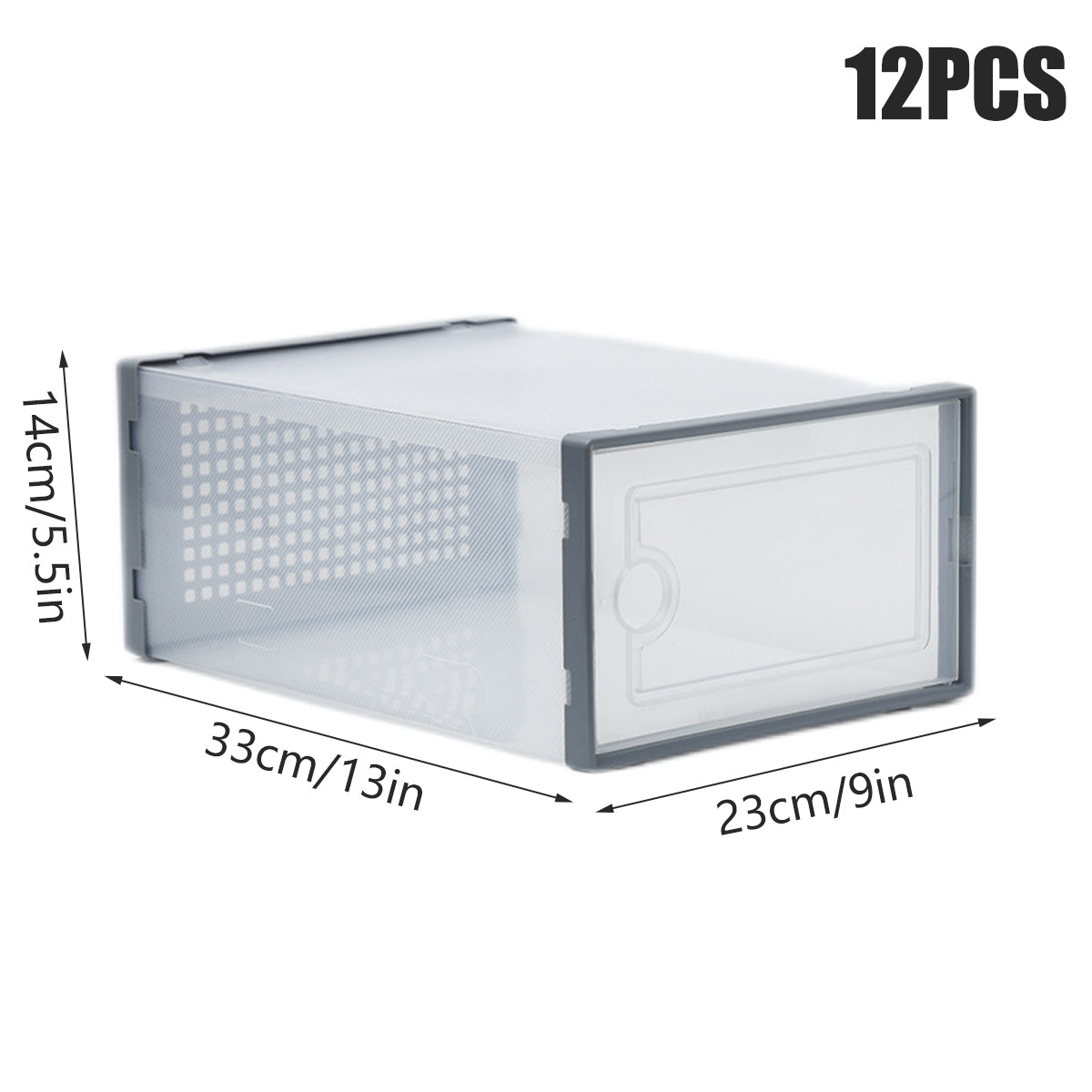 12pcs Transparent Plastic Shoe Box Storage Organizer Stackable Clear Shoe Box