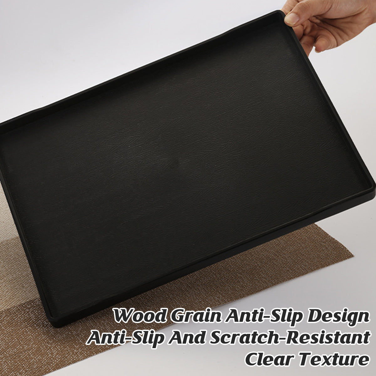 12 Pcs Rectangular Plastic Serving Tray 24x18cm Non-Slip