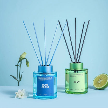 5 Pcs 120ml Scented Reed Diffuser Set Flame-Free Rattan