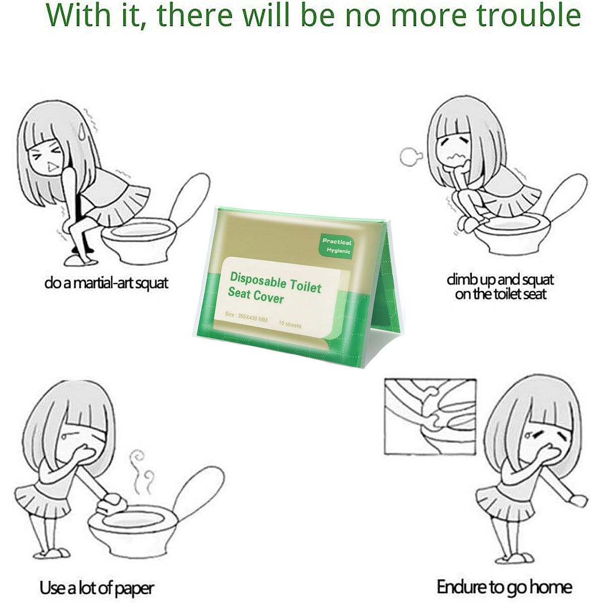 10PCS Disposable Soluble Water Toilet Seat Cover Travel Portable Hygiene Mat