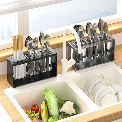 3Holes Multifunctional Kitchen Storage Rack Built-in StorageBox Chopstick Holder